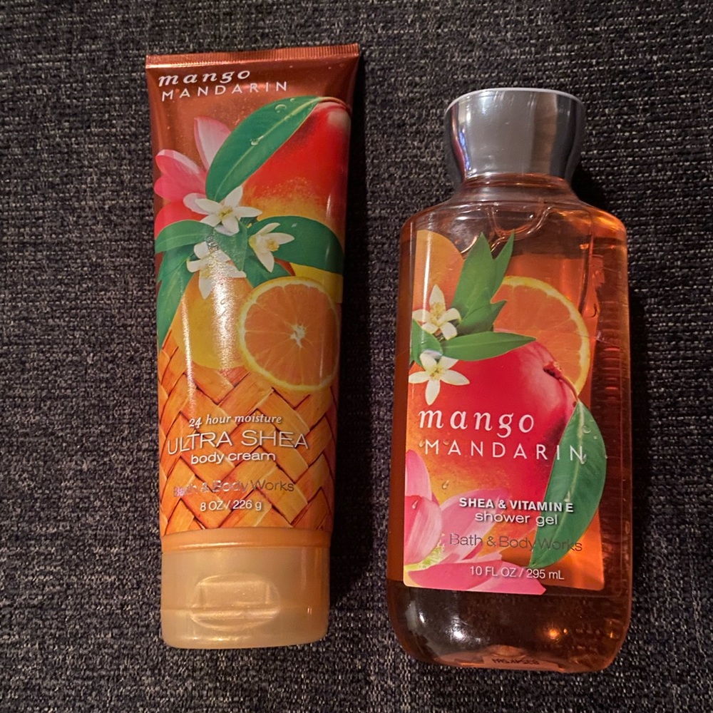 BBW body cream and shower gel in Mango Mandarin